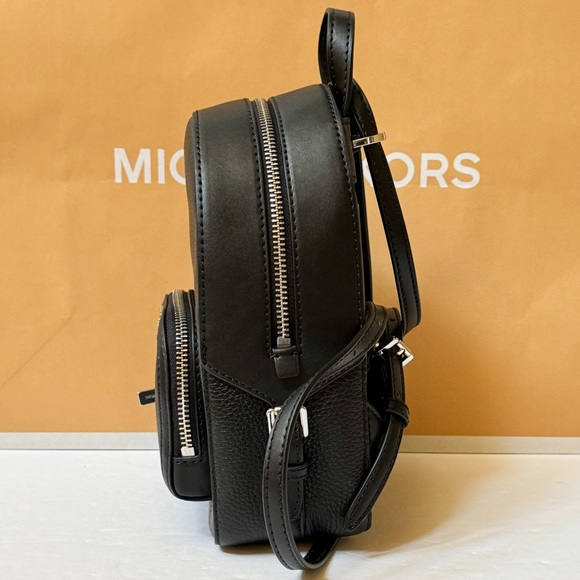 Michael Kors Jaycee XS MINI Convertible Zip Pocket Backpack Black/Silver - Picture 5 of 12